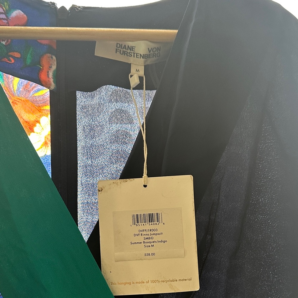 Diane Von Furstenberg Blue and Green Jumpsuit